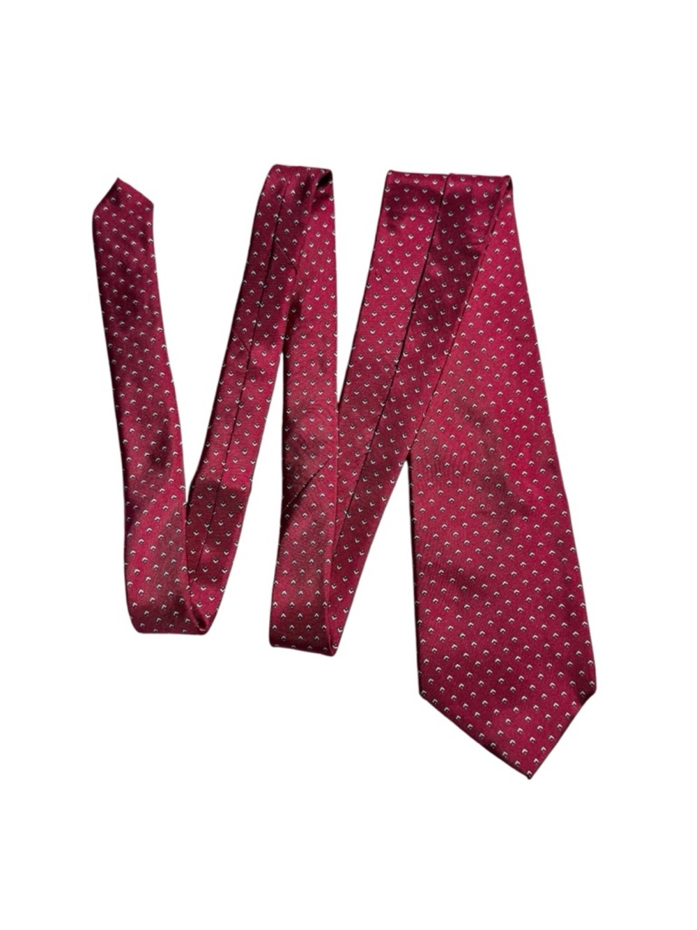 Christian Dior micro-pattern silk tie vintage red Italian luxury designer